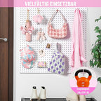 HUHOLE Pegboard Hooks 4 Inch 50PC, Pink Peg Board Hooks, Fit 1/4" or 1/8" Pegboard, Ideal Peg Board Organizer Accessories for Wall Display, Crafts Organization, Kitchen Organizer (Pink, 4 Inch)