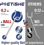 unp POETISKE Pegboard Hooks 0.204'' Diameter 6 inch Silver Metal Ball Ending Garden Tool Organizer Fits 1/4’’ Pegboard Garage Wall Hooks 50PCS
