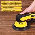 Electric Random Orbital Sander Brushless 350W 3A Multi-function Variable Speed Corded Orbital Sanders Machine For Woodworking, Car, Drywall Sanding, Polishing…