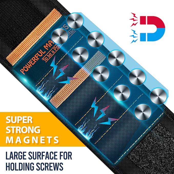 Tool Gifts for Men Stocking Stuffers - Magnetic Wristband for Holding Screws, Wrist Magnet, Gifts for Dad Father Husband Him, Gadget Tool Men Women Magnetic Tool Gift for Carpenter,Woodworker,2 Pack.