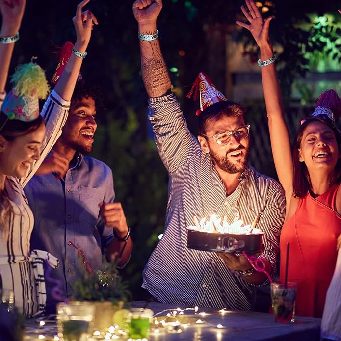 Teling 500 Pack VIP Plastic Wristbands Bracelets Party for Events VIP Custom Wristbands Plastic Bracelets Tear proof Waterproof Wrist Bands Arm Bands for Events Concerts