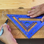 7.5" Magnetic Rafter Square with Jig Block - Multi-Angle Measuring Tool (90° & 180°) for Precise Carpentry & Flatwork(Red) (Black)