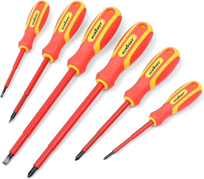 HORUSDY 6-Piece 1000v Insulated Screwdriver Set, Magnetic Tip Electrician screwdriver Set (Insulated Screwdriver Set)