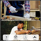 16OZ Claw Hammer with Fiberglass Handle, Drop Forged Claw Hammer, All Purpose Hammer, Smooth Face, Shock-Absorbing Grip