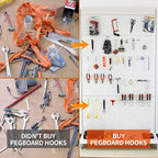 170PCS Pegboard Hooks Assorted | Peg Board Hooks for Hanging Tools - Ideal for Pegboard Organizer
