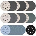 140Pcs 5 Inch Wet Dry Sanding Discs Hook and Loop 8 Holes Sandpaper 400/600/800/1000/1500/2000/3000 Assortment Grits for Orbital Sander Automotive Wood Metal Polishing