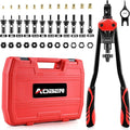 AOBEN 16" Rivet Nut Tool, Professional Hand Rivet Nut Setter Kit with 12 Interchangeable Metric & SAE Mandrels, 145Pcs Rivnuts and Rugged Carrying Case