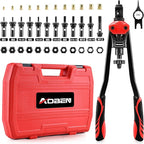 AOBEN 16" Rivet Nut Tool, Professional Hand Rivet Nut Setter Kit with 12 Interchangeable Metric & SAE Mandrels, 145Pcs Rivnuts and Rugged Carrying Case