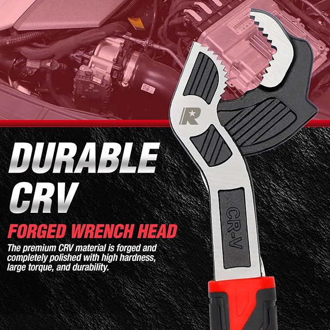 Rizom Pipe Wrench Set, 6” 8” 10” Self Adjusting Wrench, Plumbers Wrench with Self Tightening Function for 9/32”-1 3/8” (7-35mm) Pipe Fittings and Nuts