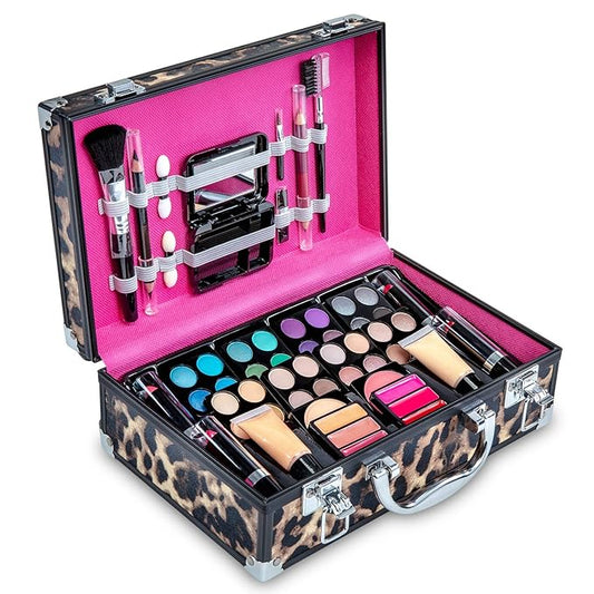 Makeup Kit Gift Set – 79 Piece - 32 Eye Shadows, 2 Blushes, 2 Lip Glosses, 2 Lipsticks, 2 Eye Liner Pencils, 1 Lip Liner Pencil, 1 Mascara - Case with Carrying Handle-VeraVaultWomen