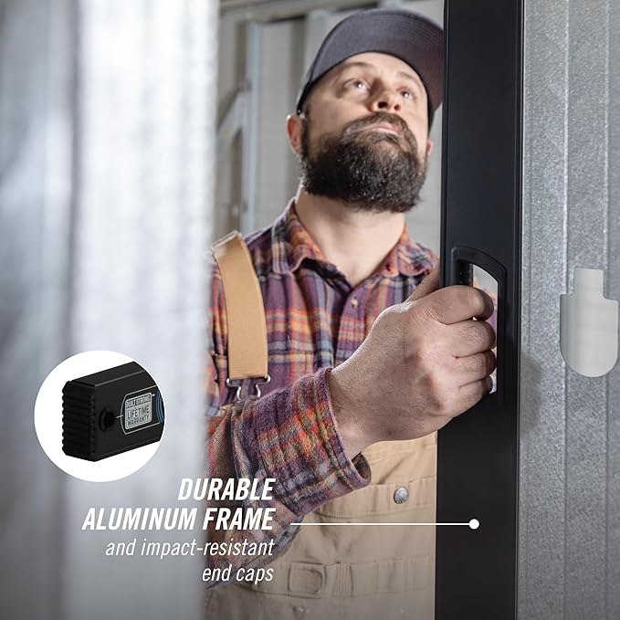 CHANNELLOCK 78-Inch, Professional-Grade Magnetic Aluminum Box Level with Solid Block Acrylic Vials, 5200-0078M