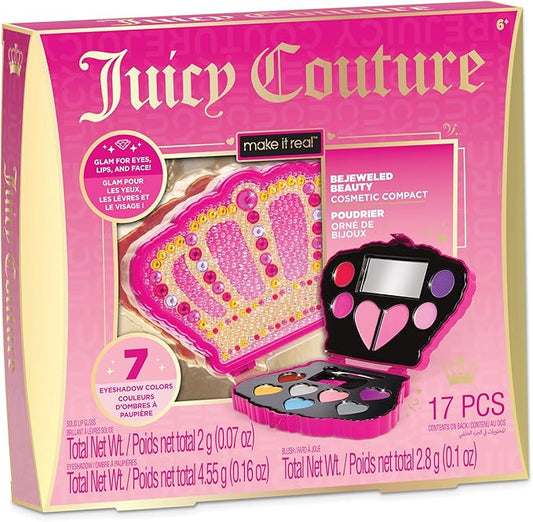 Make It Real: Juicy Couture Bejeweled Beauty Cosmetic Compact - Glam for Eyes, Lips & Face, Crown Shaped Makeup Case, Girls & Kids Ages 6+-VeraVaultWomen