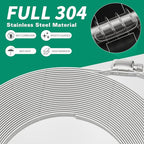 20FT Hose Clamps,304 Stainless Steel Hose Clamp Assortment Kit DIY Metal Strapping with Holes+10 Fasteners,Adjustable Worm Gear Large Hose Clamps Metal Band Screw Clamp Straps for Pipe,Duct,Tube