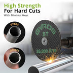 GYROS Cut-Off Wheels for Rotary Tools – 2.5” Super-Tensile Fiberglass Reinforced, 12-Pack | Cuts Stainless Steel, Titanium, Nickel, Carbon & Chrome Alloys | Made in USA 11-42502/12