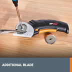 Worx Zipsnip Cordless Electric Scissors, Rechargeable Cardboard Box Cutter, 4V Powerful Fabric Scissors with 2 Safety Blades & Storage Bag WX082L.2