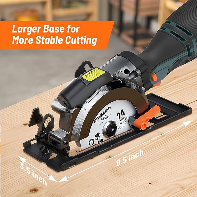Circular Saw, 5.8A 4-1/2" Circular Saw w/Laser, Metal Auxiliary Handle, 6 Blades (4½", 4¾"), Cutting Depth 1-11/16" (90°), 1-3/8" (45°), Ideal for Wood, Soft Metal, Plastic, Tile - MCS01A