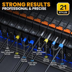 SOMELINE Ferrule Hexagonal Crimping Tool Kit, 21 Sizes Ferrules, 24-8 AWG Ferrule Crimper, Hexagonal Crimp Pliers Ferrule Terminal Kit