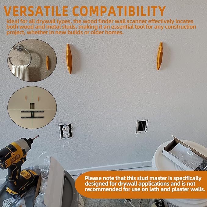 (2-Pack) Calvana Magnetic Stud Finder Wall Scanner, Stud Finder Magnet, Wall Detector Scanner, Compatible with All Drywall Construction, No Batteries Required, Wall-Friendly Construction，Easy to Use