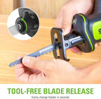 Greenworks 24V Brushless 1" Compact One-Handed Reciprocating Saw (3,000 SPM), Cordless Powered Variable Speed Recip Saw, 2.0Ah Battery and Compact Charger Included,‎ RSG404