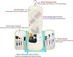 Hanging Toiletry Bag Extra Large Capacity | Premium Travel Organizer Bags For Men And Women | Durable Waterproof Nylon Bathroom, Shower, Makeup Bag For Toiletries, Cosmetics, Brushes