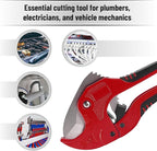Bates- PVC Pipe Cutter, Cuts up to 1-1/4", Red Ratcheting PVC Pipe Cutter Tool, Pipe Cutters PVC Pipe Shears, Plastic Pipe Cutter, PEX Pipe Cutter, PVC Cutter Tool, PVC Ratchet Cutter