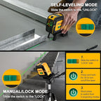 PREXISO Laser Level with Tripod & 2 Plumb Dots - 100 Ft Green Point Laser Level Self Leveling - Plumb Spot Alignment Cross Laser Line Tool for Construction, Ceiling, Floor Tile with Magnetic Base