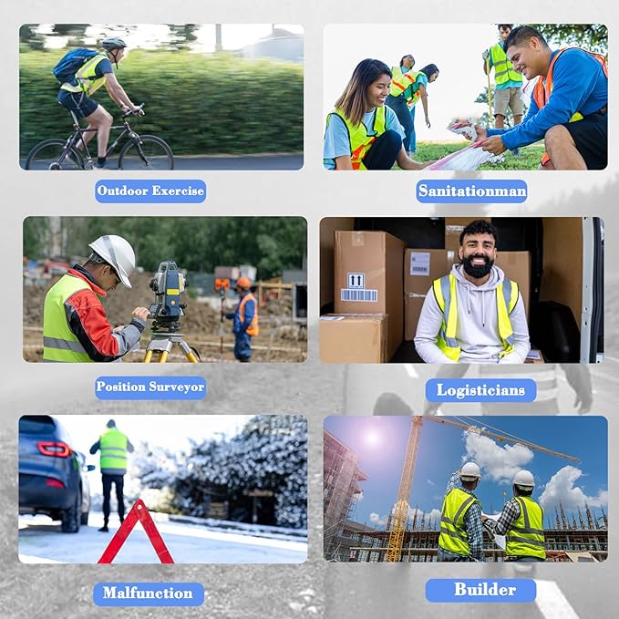 Custom Safety Vest Logo High Visibility Work Vests for Men Customize Hi Vis Reflective Construction Workwear