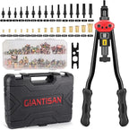 Rivet Nut Tool, 16-inch Rivnut Tool Kit with 15 SAE & Metric Mandrels, 236pcs Rivnut Assortment Kit and Rugged Carrying Case