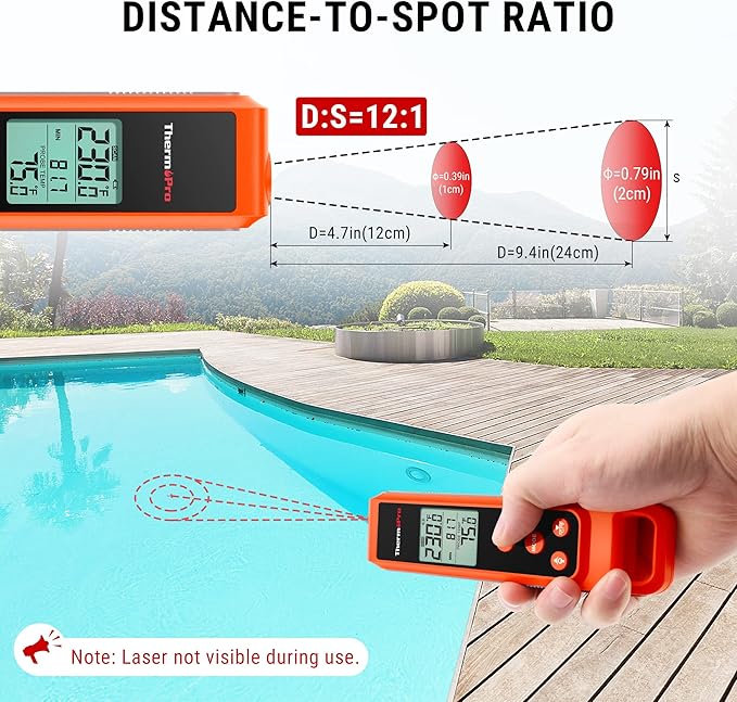 ThermoPro TP420 2-in-1 Instant Read Thermometer for Cooking, Infrared Thermometer Cooking Thermometer with Meat Probe, Non-Contact Laser Meat Thermometer for Griddle Grill Pizza Oven HVAC Pool