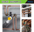 AMZCNC Pipe Press Tool with1/2,3/4,1" Dies for Copper Pipe and F877 Stainless PEX Press Sleeves,3/8",1/2",5/8",3/4",1" Dies for ASTM F1807 Pex Pipe Copper Ring Pipe Fittings Crimping Tool