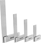 Groz 01111 Precision Machininist Steel Square Set, 4 Piece, 72-96 Micron Squareness
