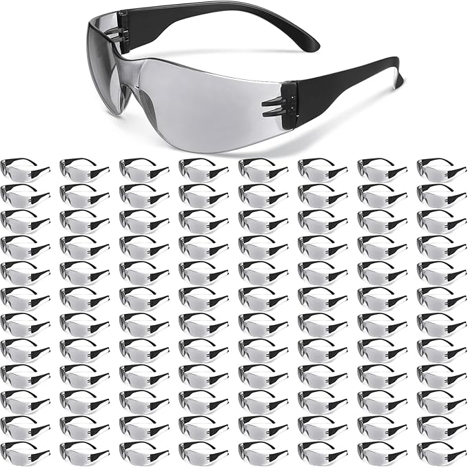 Yunsailing 100 Pack Bulk Safety Glasses Eye Protection Goggles for Women Men DIY Construction Lab