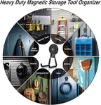 6 Pack Heavy Duty Storage Magnetic Utility Hooks Large Garage Strong Extra Magnet Hooks Hanger with Anti-Slip Coating Heavy Duty Magnetic Hooks for Hanging Power Dril Garage Garden Tools Black