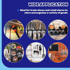 40Pcs Black Stainless Steel Pegboard Display Hooks Assortment Set, 2" 4" 6" 8" Garage Organization Peg Wall Hook Metal Slatwall Panel Hook Fit 1/8 and 1/4 Inch Pegboard for Retail