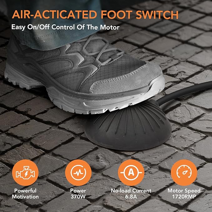 100Ft 1/2 Inch Auto-feed Electric Drain Cleaner Machine, Heavy-duty Drain Auger for 1” to 4” Pipes w/ 6 Cutters, Gloves, Drain Auger Cleaner Sewer Snake