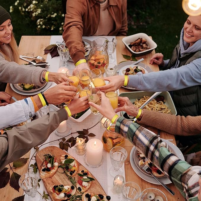 100 Pcs Cloth Event Wristbands, Event Wristbands, Colored Wrist Bands for Events, for Lightweight Concert Wrist Strap for Activities, Party Bracelets for Events (Color : Yellow)