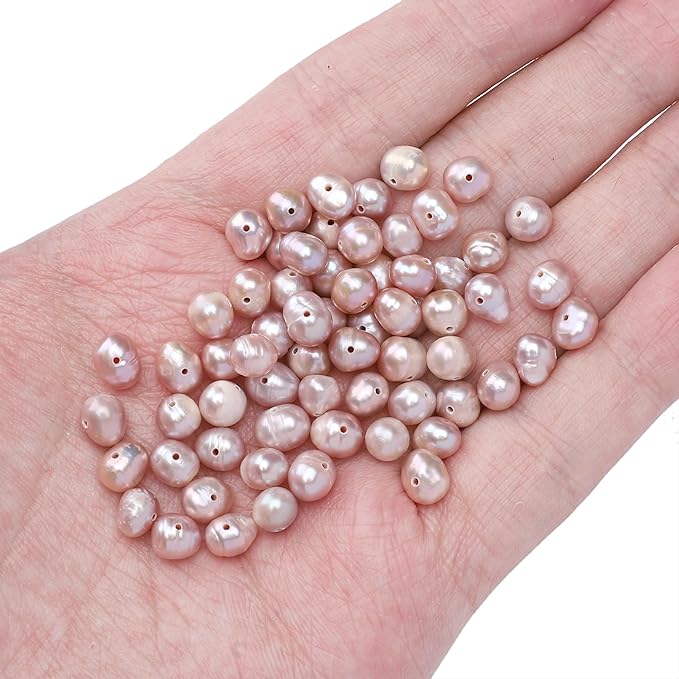 Natural Pearl Beads Potato 5-6mm Purple Freshwater Cultured Loose Gemstone Beads for DIY Jewelry Making 13.8''/Strand HQ