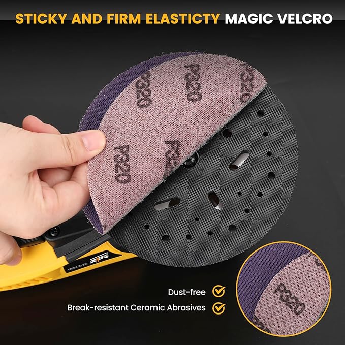 350W 3A Electric Random Orbital Sander with Pluggable Wire, Central Vacuum, Sanders for Woodworking, Primary Wood and Panel Processing