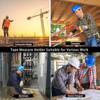 MELOTOUGH Tape Measure Holder,Tape Measure Belt Clip,Tape Measure Holster,Tool Belt Clip,Measuring Tape Holder for Belt(Black)