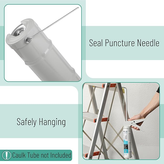 Bates- Caulking Gun, 10:1 Thrust Ratio, White, Caulking Tool Gun, Caulk Gun No Drip, Hand Caulking Guns, Silicone Gun, Caulking Gun Tool, No Drip Caulk Gun, Caulk Guns, Caulking Gun Dripless