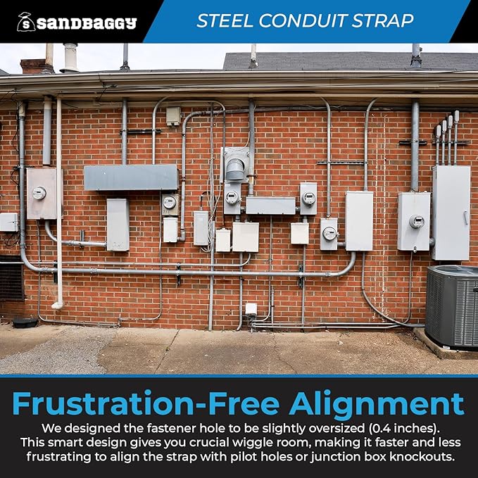 1-Inch One-Hole Conduit Strap | Steel Clamp for Rigid/IMC - Sandbaggy (1 inch, 200, Count)