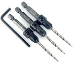 FTG USA Countersink Drill Bit Set 3 Pc #6 (9/64") with Tapered Drill Bits for Woodworking
