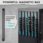 1/4-Inch Drive Magnetic Socket Organizer, Heavy Duty Aluminum Socket Rail Organizer, 360° Swivel Clips Socket Holder Kit for Tool Box, 1/4-Inch Socket Holder x 14 Clips (Aqua Blue)