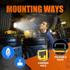 WARSUN 2 PC LED Rechargeable Work Light, Magnetic COB Portable Worklights, 40w 1500 Lumens, Metal Hanging Hook 3 Lighting Modes, Job Site Lighting for Car Repairing, Camping,Hunting Repairing,Yellow