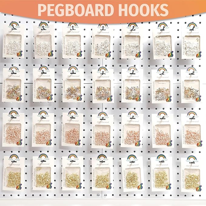 HUHOLE Pegboard Hooks 2 Inch, 4 Inch, 6 Inch, 60PC, Peg Board Hooks for Hanging, Fit 1/4" or 1/8" Pegboard, Ideal for Garage Tool Organization, Wall Storage (Black, 2+4+6 Inch)