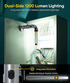 Magnetic Work Light - 4000mAh Rechargeable Work Light with Hook Design, 1200 Lumens Mechanic Light, 3 Lighting Modes Magnetic Flashlight for Repairing、Emergency