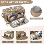 Tactical Toiletry Bag for Men, Hanging Hygiene Bag, Travel Dopp Kit Organizer for Shaving, Shower Essentials and Toiletries, Desert Yellow (Empty Bag)