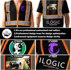 BeautyWill Custom Safety Vest Customized Logo Class 2 High Visibility Reflective Vest with Pockets Construction workwear