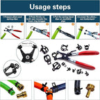 340pcs Spring Pipe Clamps, With Spring Pipe Clamp Tools, 12 Sizes 6-22mm Spring Hose Clamps, Used To Fix Hose Interfaces In Automotive, Marine, Gardening, Industrial Applications