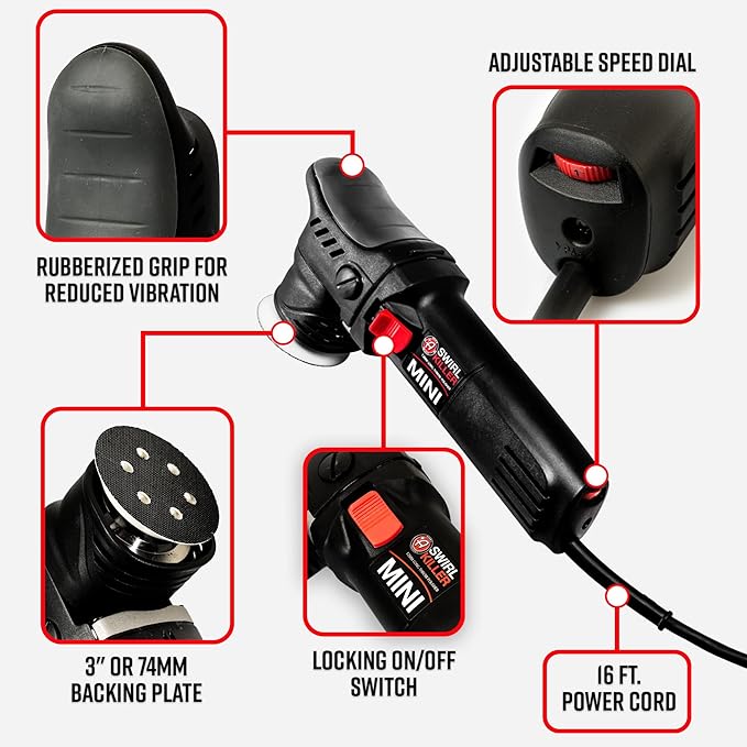 Adam's Polishes Swirl Killer 12mm Car Buffer Polisher Kit, Orbital Polishing Paint Correcting Tool, Car Scratch Remover, Correcting Polish, Use Post Car Wash Clay Bar & Pre Wax or Ceramic Coatin